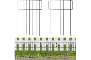 YEETEESY Metalowe ogrodzenie ogrodowe, 10 sztuk, dekoracyjny, kompletny zestaw, płot ogrodowy, kute żelazo, krajobraz, ogrodzenie do rabatek kwiatowych, drzew, bariery dla zwierząt (Classic-B)