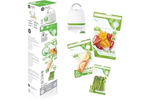 PACK MALAGA STARTER KIT FOSA pour la mise sous vide, la cuisson et la congélation sous vide. 1 pompe sous vide "TURTLE", 1 V-adaptateur et 14 sachets sous vide de tailles L,M,S (3.8L/2L/0.9L/SANS BPA)