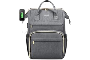 LOVEVOOK Sac à Dos pour Ordinateur 14 15.6 17 Pouces, Sac Ados Femme Imperméable, Sac a Dos PC Portable élégant avec Port de Chargement USB, pour Collège Affaires