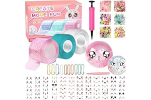 YUMSUR Nano Tape Bubbles Kit,Nano Double Sided Tape for Making Bubbles,Elastic Balloons Nano Tape Kit,Nano Glue for Browing Clear Bubble,DIY Nano Tape Bubble Craft Kit for Kids,Adult (style 1)