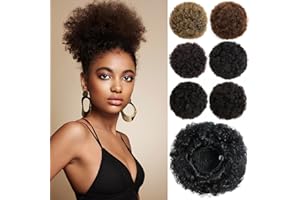 YAMEL Afro Puff Drawstring Ponytail Large Bun Extensions Synthetic Updo Hair Pieces for Black Women