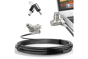 AboveTEK 3-in-1 Universal Laptop Cable Lock, Professional Laptop Security Lock with 2 Keys, Cut-Resistant Steel Locking Cable with 360° Rotating Head, Compatible with K-Slot, Nano & Wedge Slot
