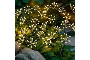 PATIOPIA Solar Lights Outdoor Garden, Upgraded 4 Pack Solar Swaying Starburst Light, Waterproof Firefly Lights for Yard, Pathway, Flowerbed, Patio Decor