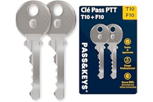 PASS&KEYS Clés Pass PTT T10 + F10 pour serrure boîte aux lettres et entrée d'immeuble