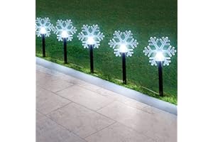 SA Products 5-Piece Festive Star Stake Light with Timer - LED Christmas Decorations for Pathway, Garden & Outdoors - Waterproof, Battery Operated, Easy to Install - Warm White Lighting - 39cm Tall