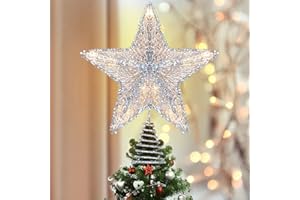 Luxspire Adornos para la Copa del Árbol con Purpurina, Decoración del Hogar Lentejuelas, Luz Decorativa Brillante Alimentada por Batería Adornos Navidad Fiesta Luces LED Hogar Ornamento Casa - Plata