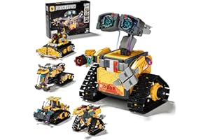ZWOOS Technic Robot per Bambini, 5 in 1 Set Robotico Programmabile con App e Telecomando, Rotazione a 360° & Luci Incantevoli, Robot Telecomandato pour Garçons et Filles âgés de 6 à 12 Ans et Plus