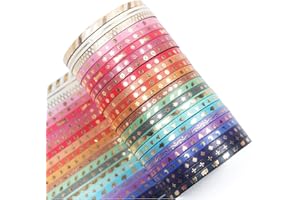 YUBBAEX Skinny Washi Tape Gold Foil Decorative Tapes 3MM Wide for DIY Craft, Bullet Journals, Gift Wrapping, Scrapbooking (Gold Foil Skinny 24)