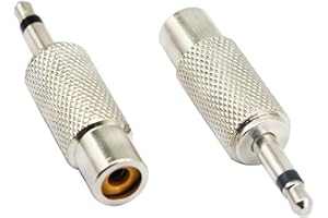 zdyCGTime Adaptador de Audio RCA a 3,5 mm,Conector Macho Mono DE 2 tramos 3,5 mm a Conector Hembra RCA.(2 Piezas)