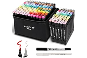 ‎COLPART colpart 120-Farben Alkohol Marker Set Filzstifte-Permanenter Marker Set für Manga,Design,Malerei,Zeichnung,Twin Marker Stifte zum Zeichnen und Coloring Book Stifte.