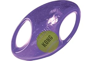 KONG Jumbler Football – interaktywna zabawka do aportowania z piłką tenisową (różne kolory) – dla dużych/bardzo dużych psów