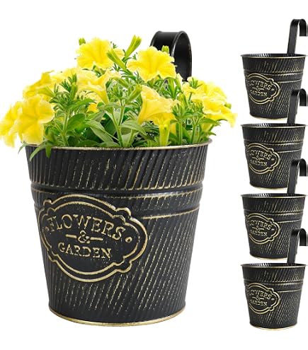 DAEDALUS Lot De 10 Pots De Fleurs En Métal à Suspendre - Couleurs Vives Pour Balcon, Jardin Et Décoration Intérieure