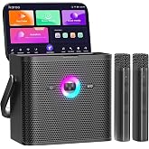 Ikarao Karaoke Machine for Adults and Kids with Letter Display Screen, WiFi to YouTube and Karaoke App, 2 EQ Autotune Wireles