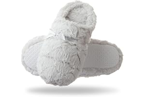 Tofern Women Fluffy Slippers Soft Flannel Memory Foam Slippers Ultra Soft Slippers Comfy Warm House Shoes with Mute Anti-Slip Sole for Ladies and Girls