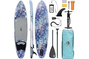 iBOARD Inflatable Paddle Board |SUP Board Stand Up Paddleboarding| 11′×32″×6″ Thick|All Accessories Inside