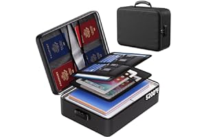 ENGPOW 5200°F Fireproof Document Bag with Lock,Upgraded Heat Insulated Fireproof＆Waterproof Box 8 Layers Document Organizer,Portable Home Travel Safe Storage for Important Documents, Files, Laptop