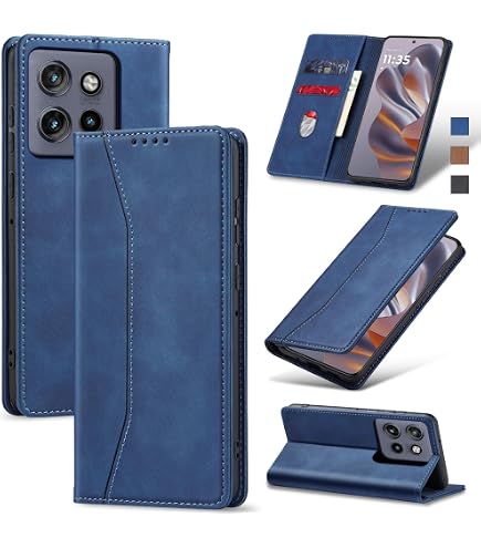 Cover GOKEN In Pelle Per Honor X9a E Magic5 Lite 5G, Custodia Portafoglio Con Supporto E Slot Carte, Azzurro