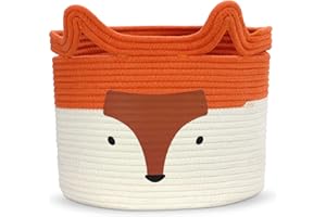 Goodheim Aufbewahrungskorb Kinder aus Baumwolle für Spielzeug und Wäsche, Wäschekorb und Spielzeugkorb in einem，Kinderzimmer Deko Fuchs