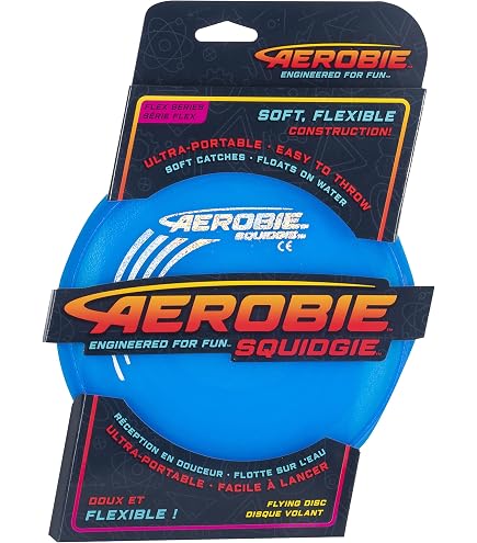 Aerobie Squidgie – Disque Volant Souple 20,3 Cm – Aileron Aérodynamique Pour Vols Longs – Flotte Sur L’eau – Idéal Pour Enfants Et Familles