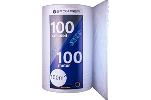 Broxfer Bubbelplastrulle 1m x 100m Polsterfolie för flytt/frakt 2-skiktad förpackningsfolie Knallfolie LPF