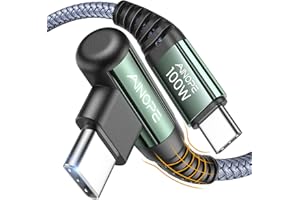 AINOPE 100W USB C auf USB C Kabel 20V/5A PD 3.0 USB-C Schnellladung Ladekabel haltbare Nylon, für Samsung Galaxy S25 Ultra S24 S23 iPad Pro 12.9 Air mini Macbook Pixel Redmi, 2 Stück, 0.5M+0.5M, grau