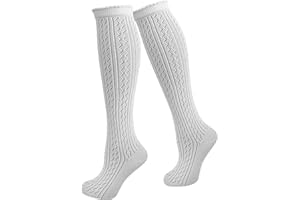 ‎NORMANI normani 1, 2 oder 4 Paar Damen Dirndl Trachtensocken Häkellook Kniestrümpfe für Teenager und Damen