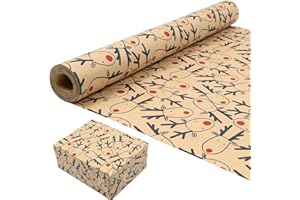 ZHNERY Rollo de embalaje de papel Kraft navideño: papel de embalaje de regalo diseñado para el Festival Blue alce 43 cm x 15 m