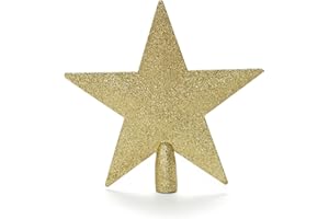 HEITMANN DECO Estrella de plástico del árbol de Navidad: La Estrella muerde para su árbol de Navidad - Brillo Dorado