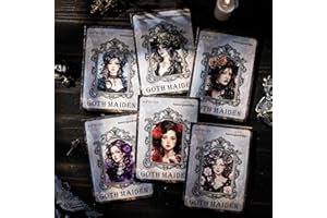‎TA MERRY 180Pcs Scrapbooking Zubehör Stickers Set, Vintage Gothic Girl Sticker Scrapbooking Bullet Journal Zubehör PET Aufkleber für Scrapbooking，Journal Calendar，Photo Album，Notebook Album Sticker DIY