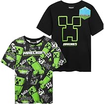T-shirt Enfant Minecraft Creeper - Coton Blanc - Impression Officielle - Idée Cadeau Gamer