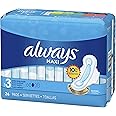 ALWAYS Maxi Size 3 Extra Long Super Pads with Wings Unscented, 26 Count