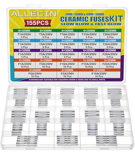 Lot De 10 Fusibles Céramique 0.5A 250V - Format 6x30mm, Coupure Rapide, Marque Uxcell