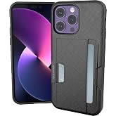 Smartish iPhone 14 Pro Max Wallet Case - Wallet Slayer Vol. 2 [Thin + Protective] Durable Credit Card Holder - Black Tie