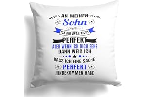 22Feels An meinen Sohn Kissen Geschenk von Mama und Papa zum 20. 18. Geburtstag Jungs Männer Eltern Dekoration Kinderzimmer Idee Weihnachten (Weiss, Quadratisch, 40x40cm)
