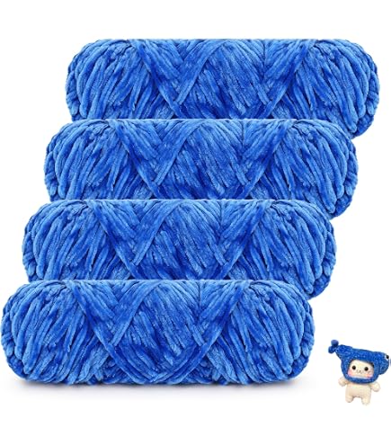 Aeeque Chenille Wolle Set, 3×100g | Flauschiges Strickgarn, Weich, Für Mützen, Schals, Puppen