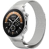 GIOPUEY Bands Compatible with OnePlus Watch 3/2/2R, Stainless Steel Braided Bracelet [Wear-Resistant] Bracelet - Silver