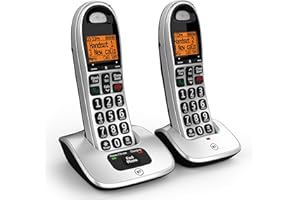 BT 4000 Cordless Landline House Phone, Big Buttons, Advanced Nuisance Call Blocker, Twin Handset Pack