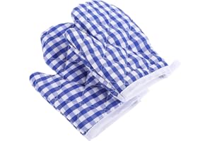 ‎DOITOOL DOITOOL Ofenhandschuhe, Als Paar Kinderofenhandschuhe Kochen Hitzebeständige Mikrowelle Mitts Backhandschuhe Zum Utensilien Kinder Waschbare & Weiche Baumwolle Heat Resistant BBQ Gloves (Blau)