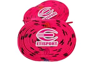 ETISPORT Coppia di Lacci Piatti Professionali, ideali per Hockey, Stivali da Ghiaccio e Pattinaggio su Linea. Robusti, con lunghezza di 3 metri | 118 in ciascuno.