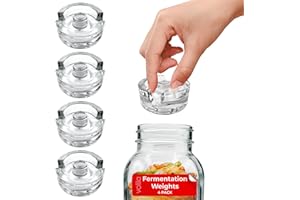 ‎VOLILA Fermentiergewichte - 4er-Pack (7 cm) Beschwerungsstein für Weithals Fermentierglas - Glasgewichte zum Fermentieren mit Leichtem Griff Und Einem Funktionalen Spalt zum von Überschüssiger Lake