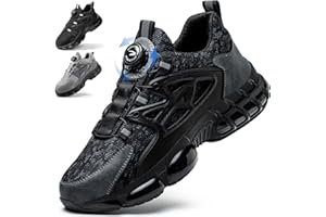 OBIDER Safety Trainers Men Women Steel Toe Cap Trainers Lightweight Safety Shoes Breathable Non Slip Work Shoes with Swivel Buckle Shoelaces