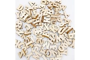 400 Stück Kleine Holzbuchstaben, RICEEL Holzbuchstaben Set Hölzerne Großbuchstaben Buchstaben aus Holz zum Basteln und Bemalen, Unbearbeitete Holz Buchstaben Deko(A-Z) für Hochzeitsfest Party