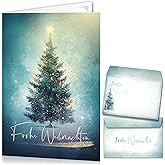 ZSUIQIN Weihnachtskarten Set 50 Stück - 5 Designs Für Weihnachtsgrüße