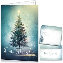 Biglietti Di Natale Con Buste - Set 15 Cartoline Piegevoli Con Albero Di Natale - Foto 13