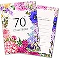Olivia Samuel 20 x 70th Floral Birthday Party Invitations – Ready to Write with Envelopes – Ideal for garden parties. Designed and Printed in the UK