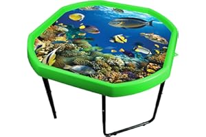 Simpa Childrens Kids Tuff Spot Lime Green Mixing Play Tray + Deep Sea Adventure Mat Insert with Height Adjustable Stand