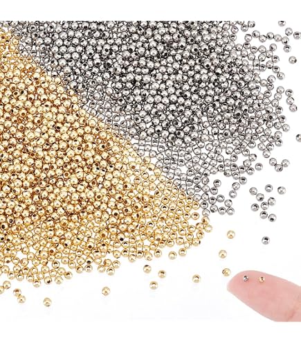 Kit 1200pcs Perles à Écraser Avec Pince - Argent Or Pour Fabrication Bijoux DIY