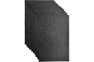 JTNOHX Tela con Purpurina, Paquete de 10 Hojas de Purpurina para Proyectos de Fiestas, 20x30cm Purpurina de Fieltro para Manualidades, Cuadrados de Fieltro con Purpurina para Fiestas y Festivales (Negro)