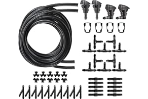 HAXIHA 2pcs 4m Manguera Limpiaparabrisas Coche,Juego Manguera de Agua Limpiaparabrisas,Rociadores de Coche,Manguera Flexible con 30 Pcs Conector de Manguera (Y I T-Tipo)+4 Pcs Boquilla de Rociador