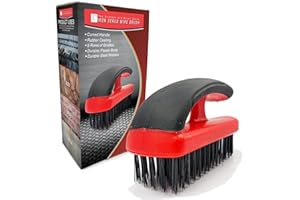 TDBS THE DUSTPAN AND BRUSH STORE Cepillo de alambre de mano – Cepillo de metal rígido con agarre de hierro, cepillo de alambre resistente para eliminar óxido, ladrillos y pintura